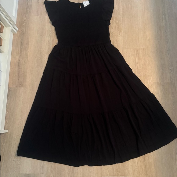 Merokeety Black Flutter Sleeve Dress - Picture 4 of 4